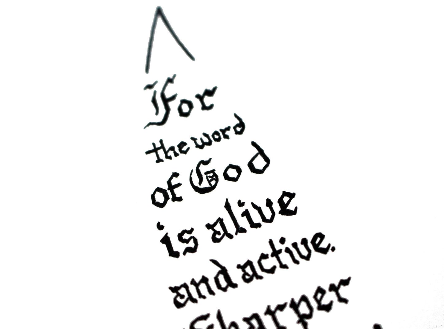Hebrews 4 12 13 Bible Verse Calligraphy Art Print The Word of God is Alive and Active