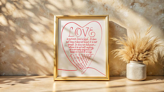 1 Corinthians 13 4 7 Bible Verse Calligraphy Art