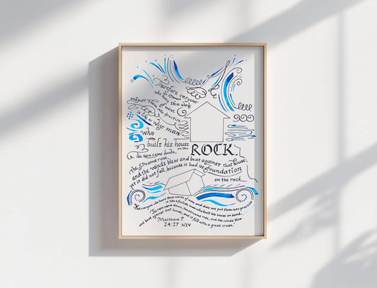 Matthew 7 24 27 Bible Calligraphy Art