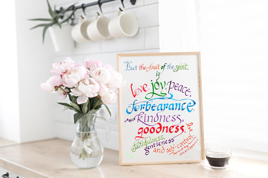 The Fruit of the Spirit Galatians 5 22 23 Calligraphy Scripture