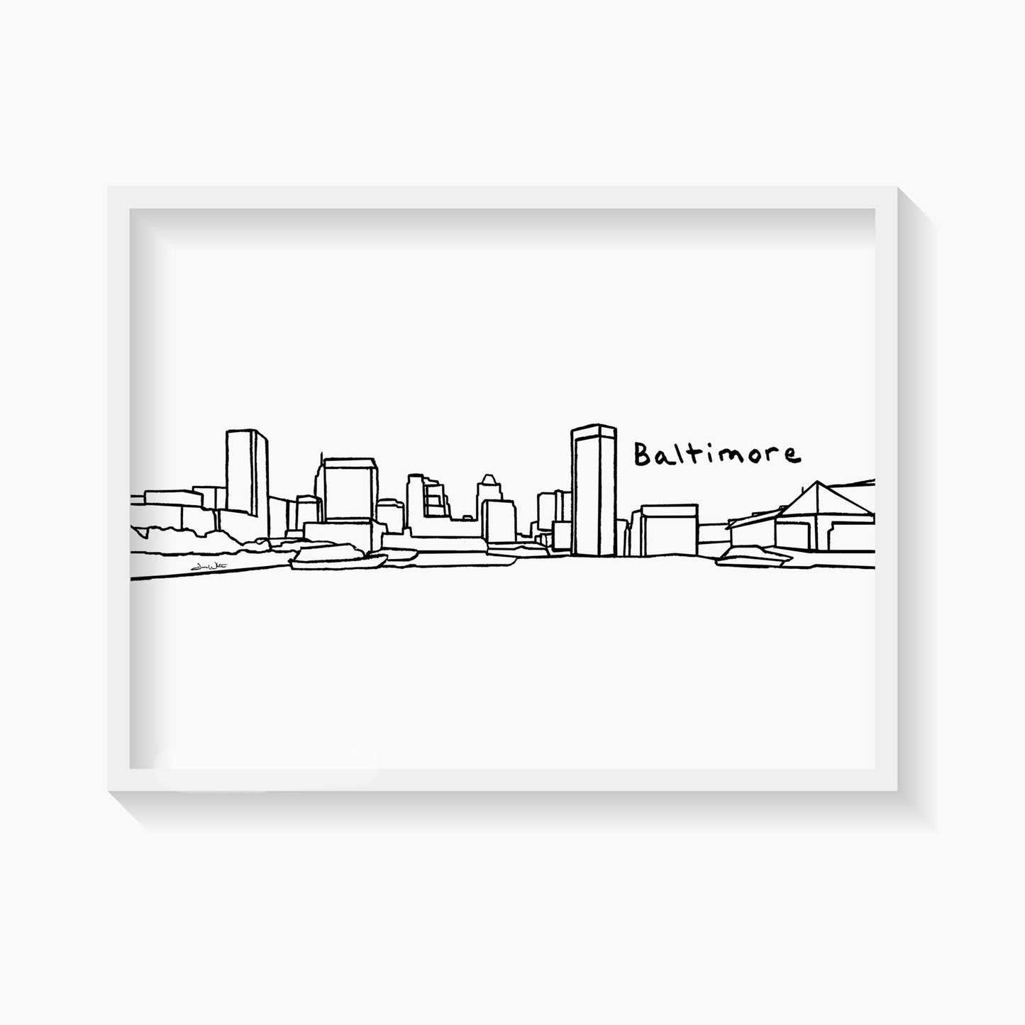 Baltimore Maryland Skyline Art Print - Dave White Artist