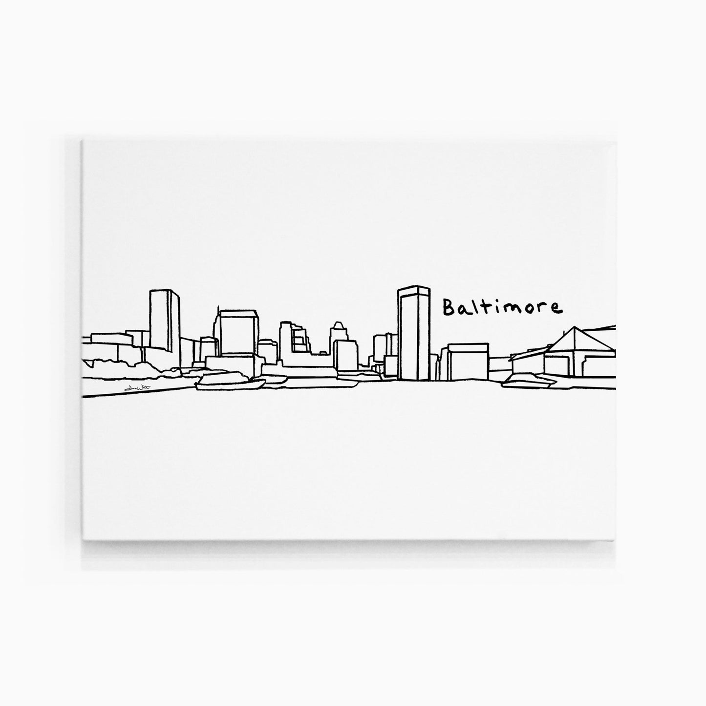 Baltimore Maryland Skyline Art Print - Dave White Artist