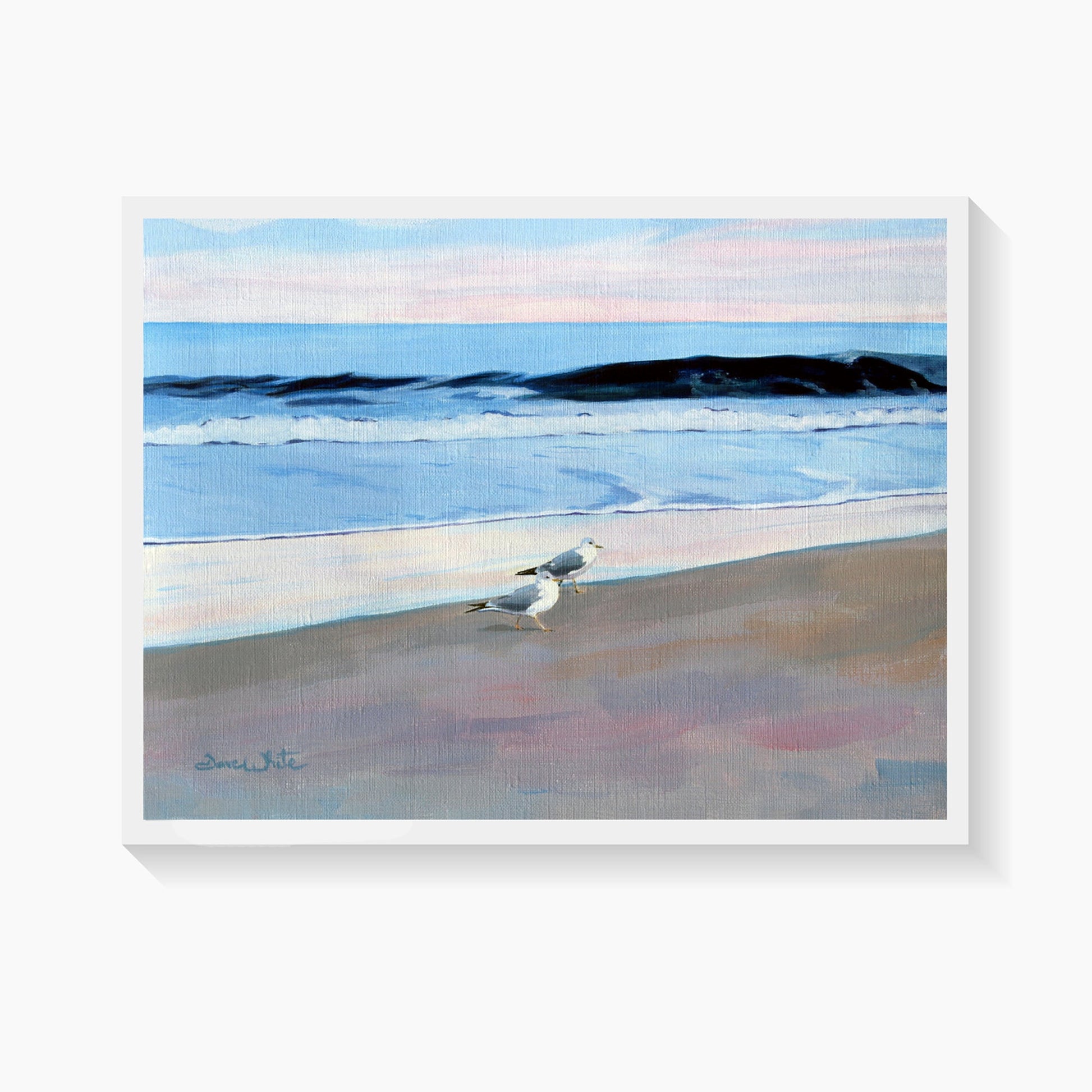 Bethany Beach Delaware Art Print Seagulls Painting - Dave White Artist