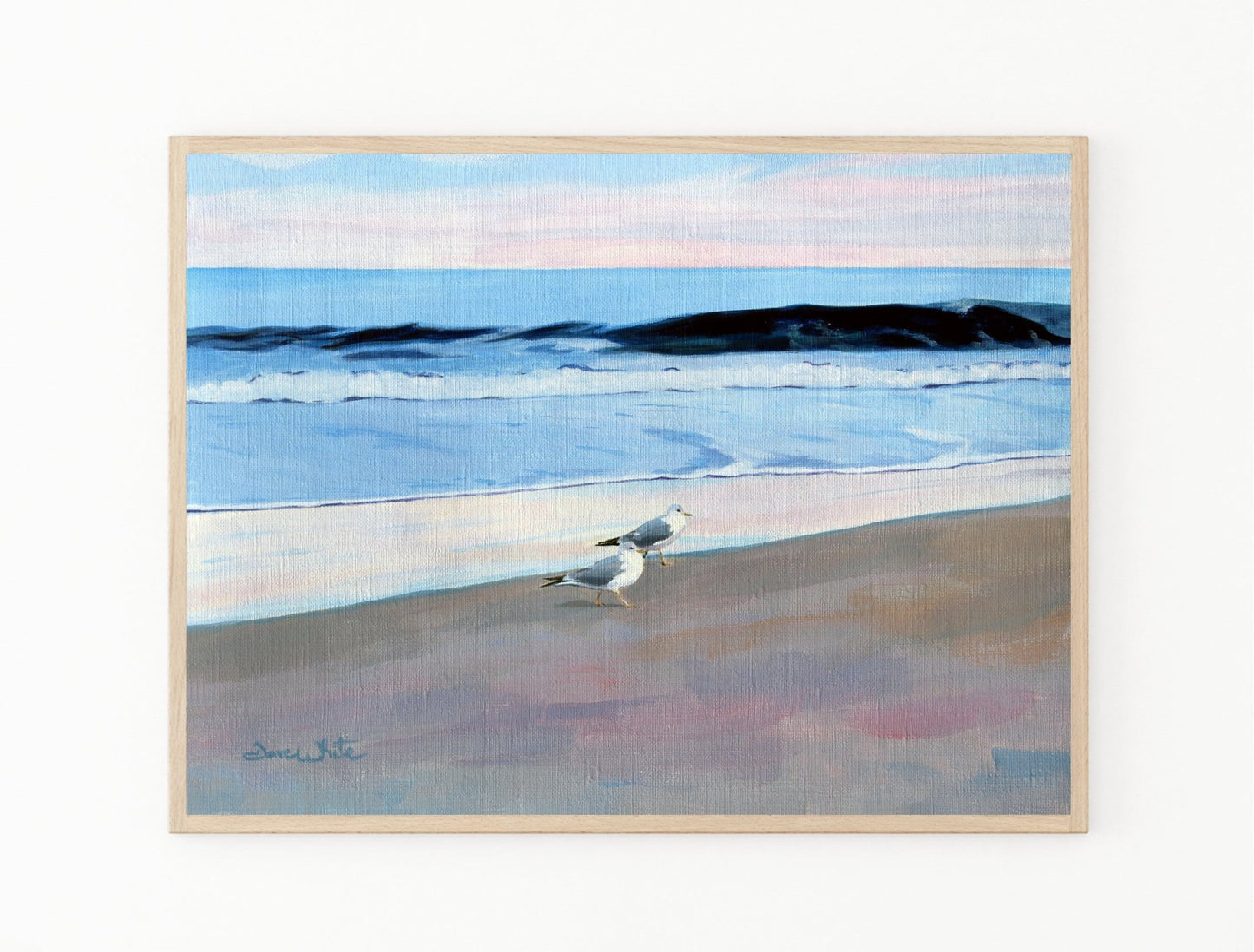 Bethany Beach Delaware Wall Art of Seascape Painting 12x16 - New Life Calligraphy