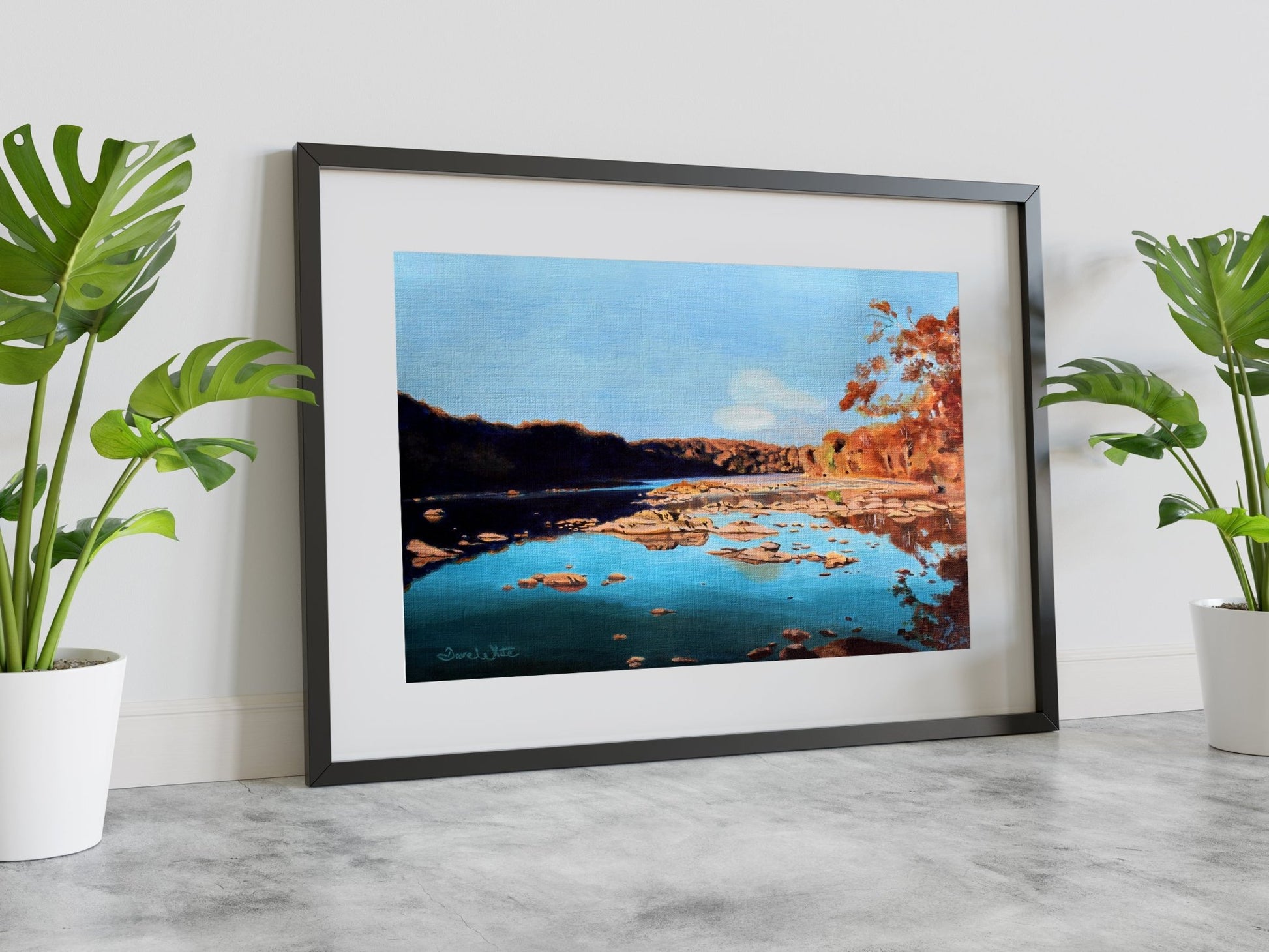 Billy Goat Trail Painting Art Print, Potomac River Maryland - New Life Calligraphy