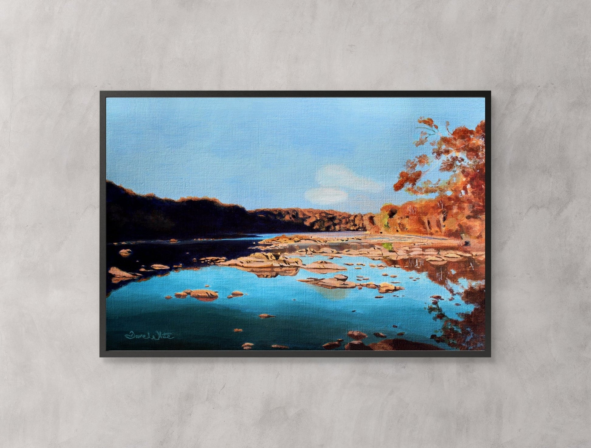 Billy Goat Trail Painting Art Print, Potomac River Maryland - New Life Calligraphy