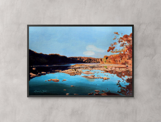 Billy Goat Trail Painting Art Print, Potomac River Maryland - New Life Calligraphy