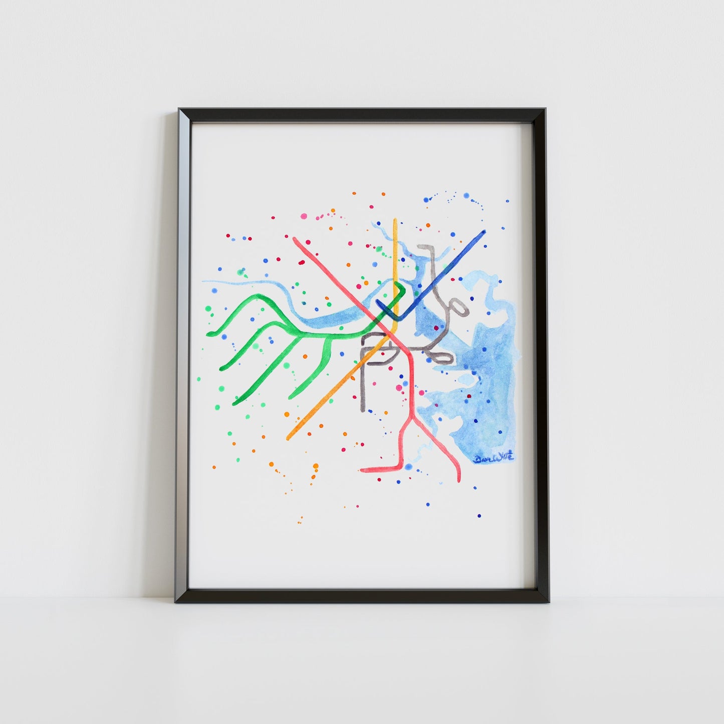 Boston T Map MBTA Transit Art Print - New Life Calligraphy