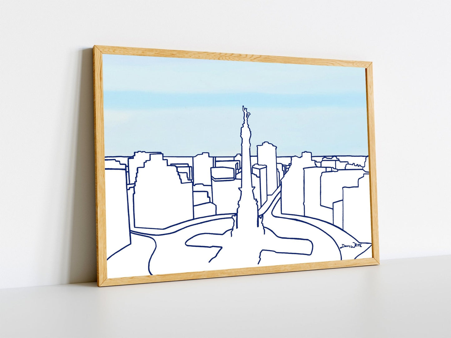 Indianapolis Skyline Wall Art Print Monument Circle Indy - New Life Calligraphy