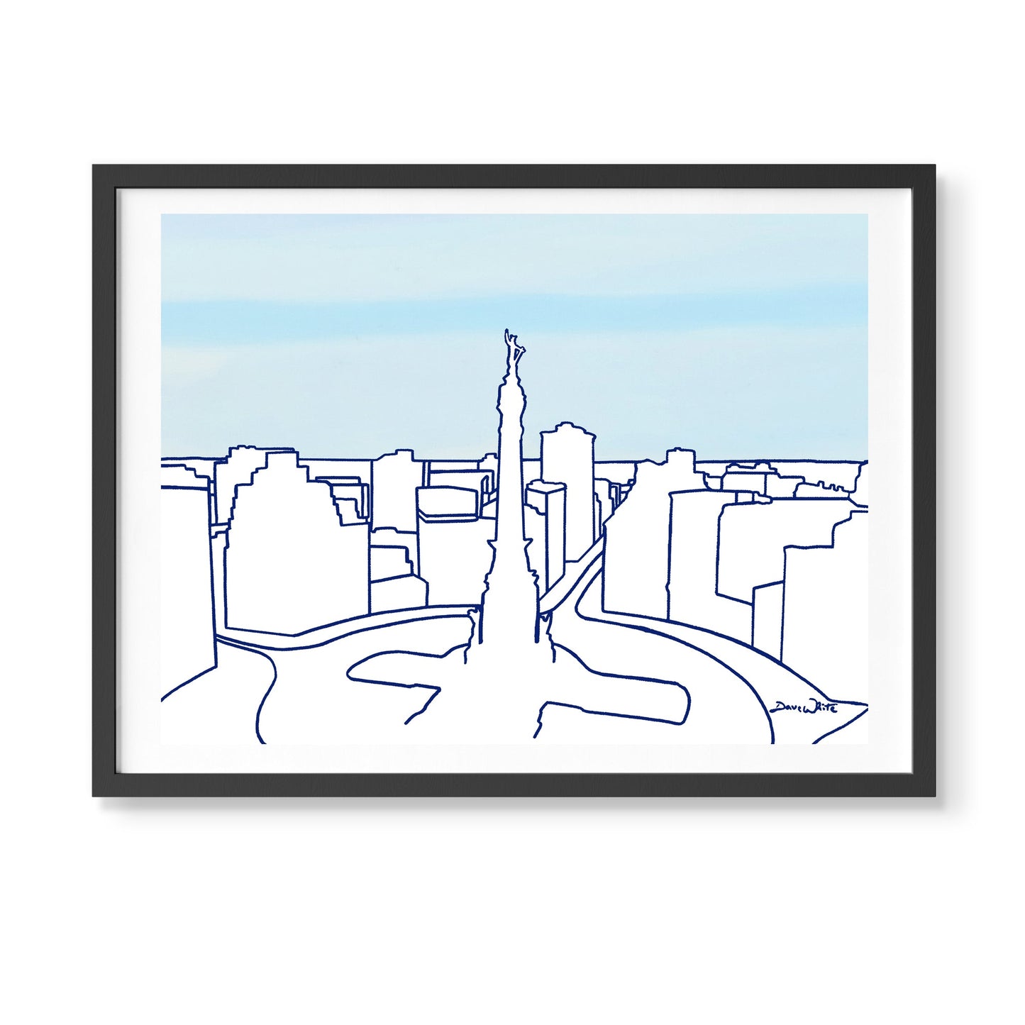 Indianapolis Skyline Wall Art Print Monument Circle Indy - New Life Calligraphy