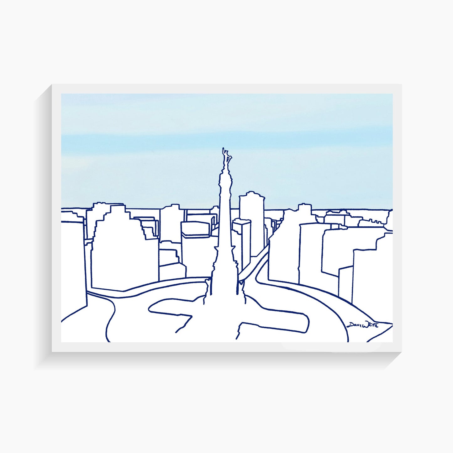 Indianapolis Skyline Wall Art Print Monument Circle Indy - New Life Calligraphy