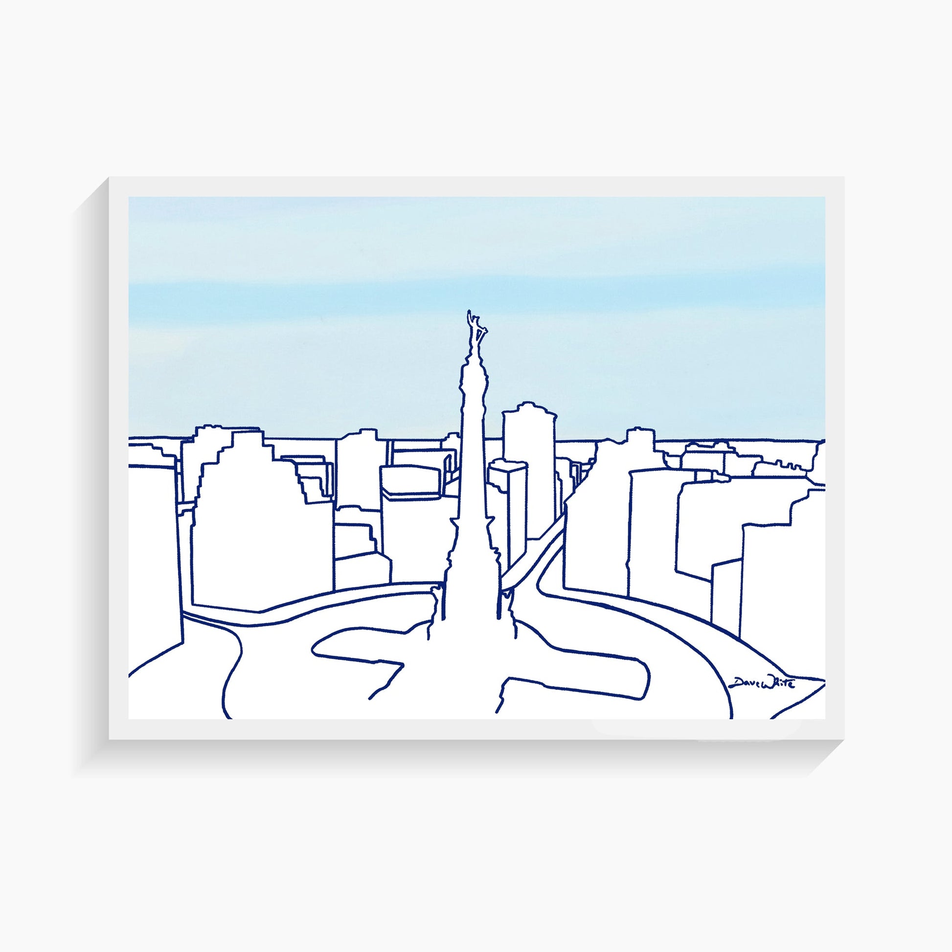 Indianapolis Skyline Wall Art Print Monument Circle Indy - New Life Calligraphy