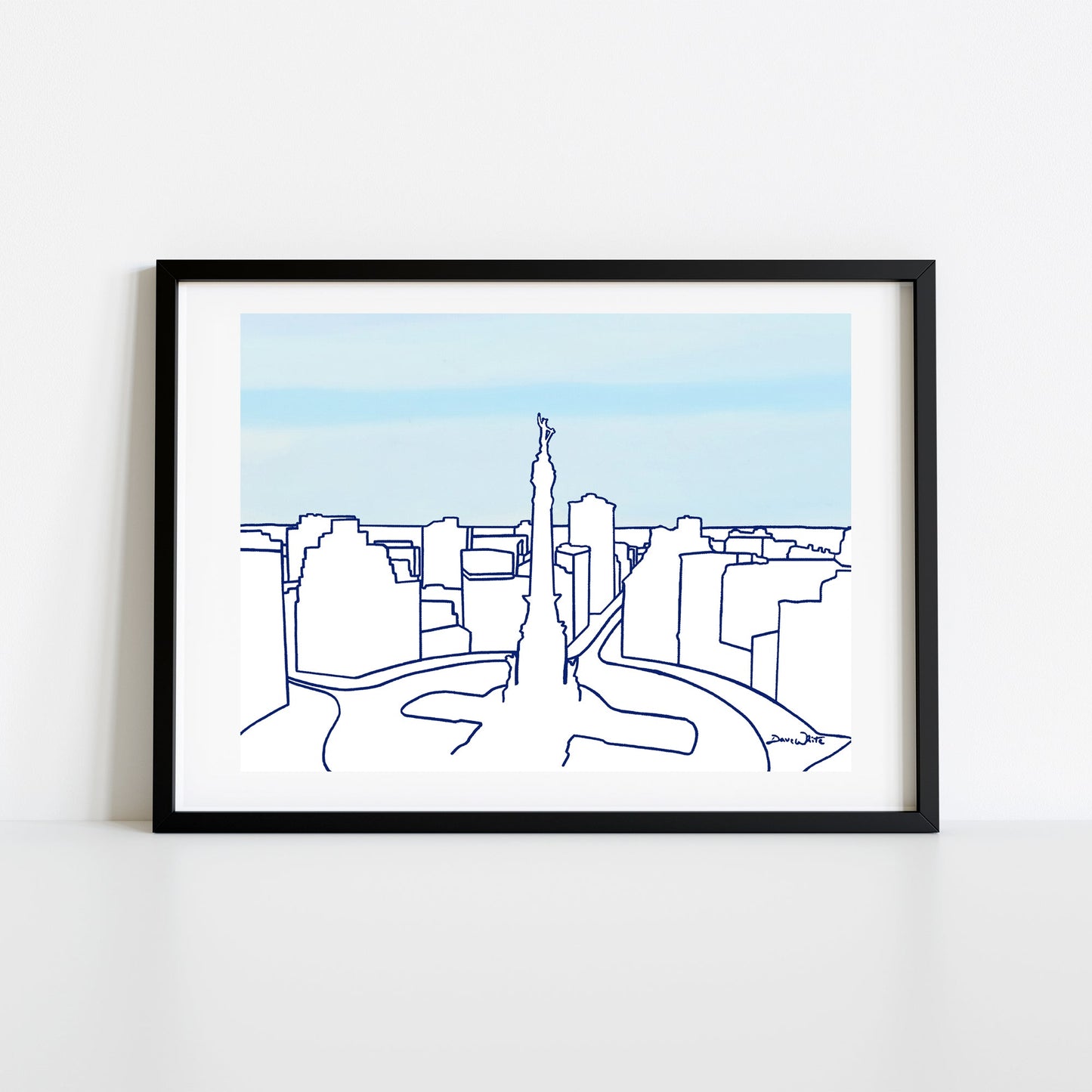 Indianapolis Skyline Wall Art Print Monument Circle Indy - New Life Calligraphy