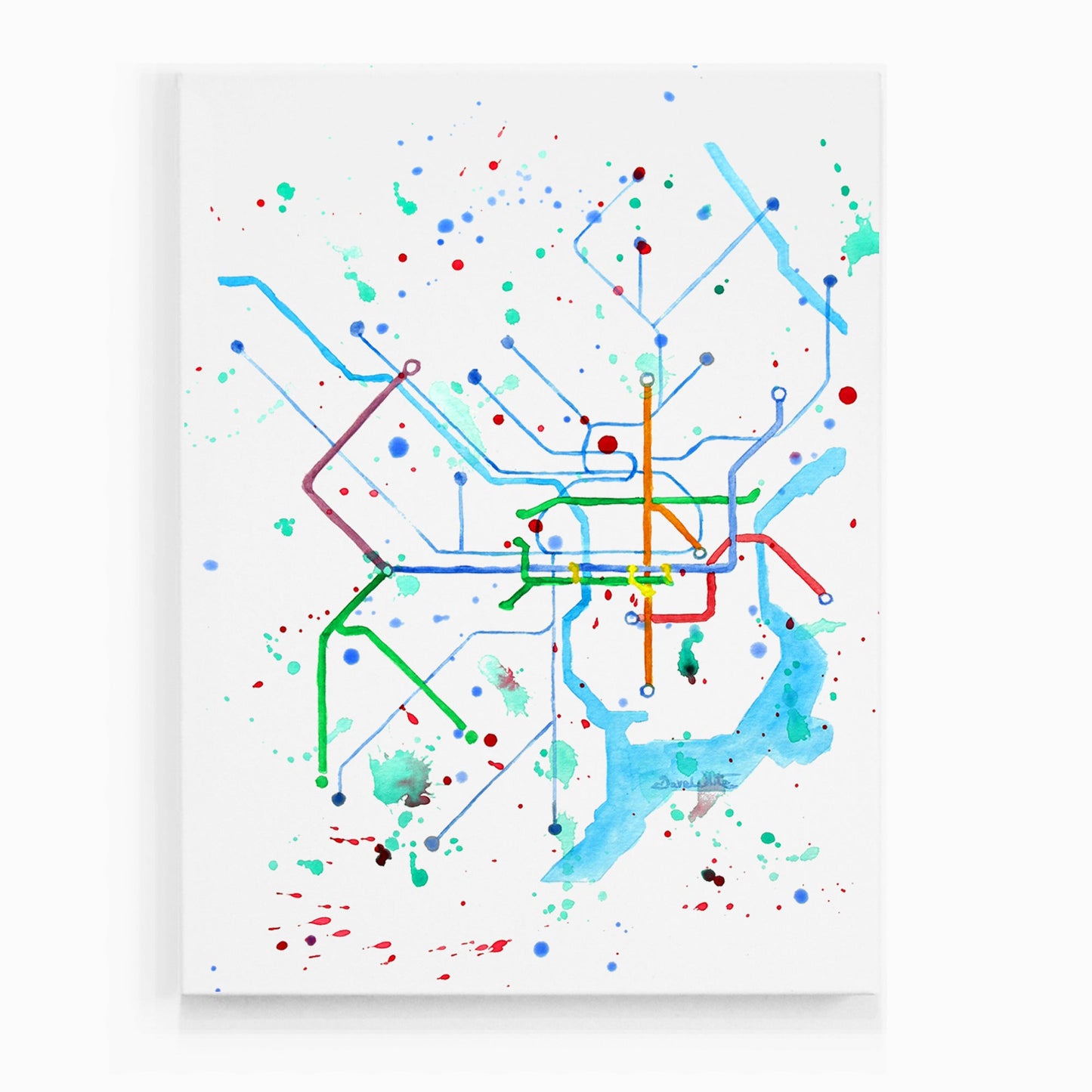 Philadelphia SEPTA Map Art Print - Dave White Artist