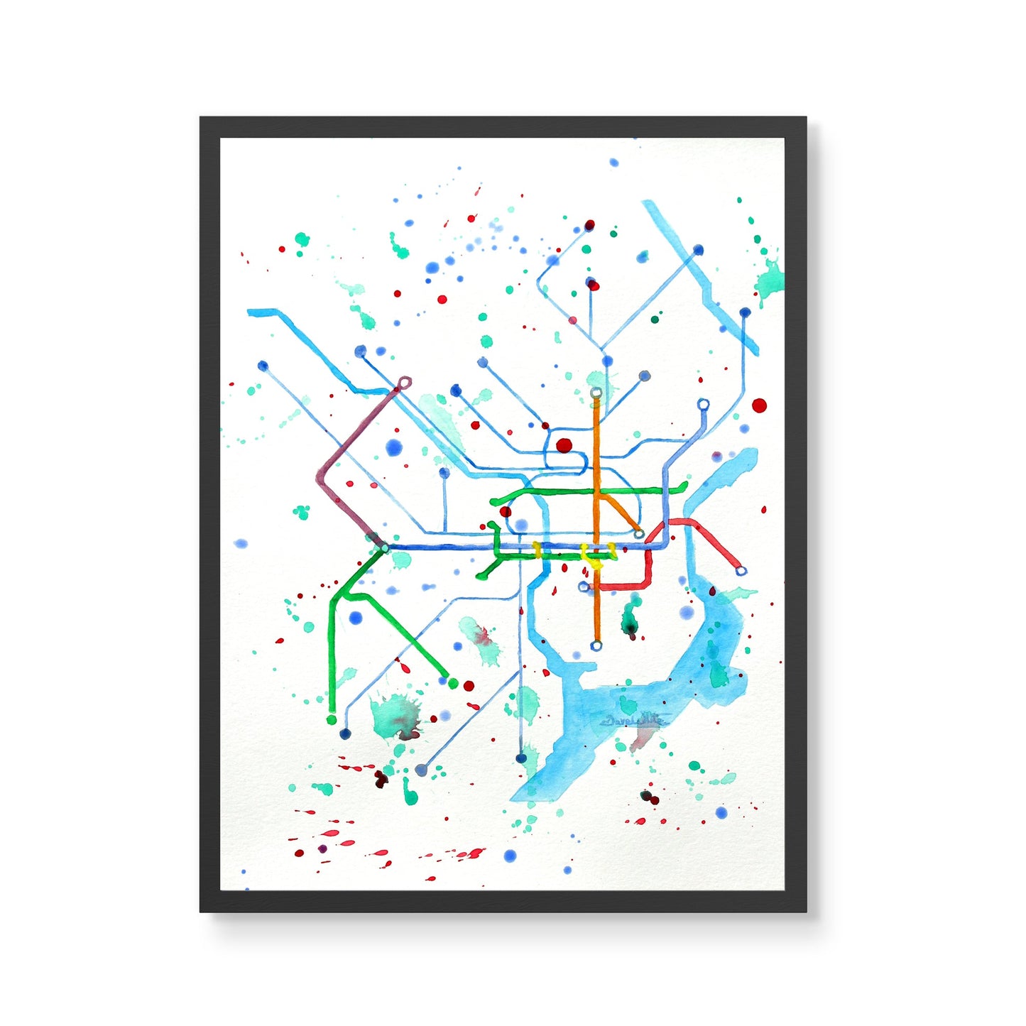 Philadelphia SEPTA Map Art Print - Dave White Artist