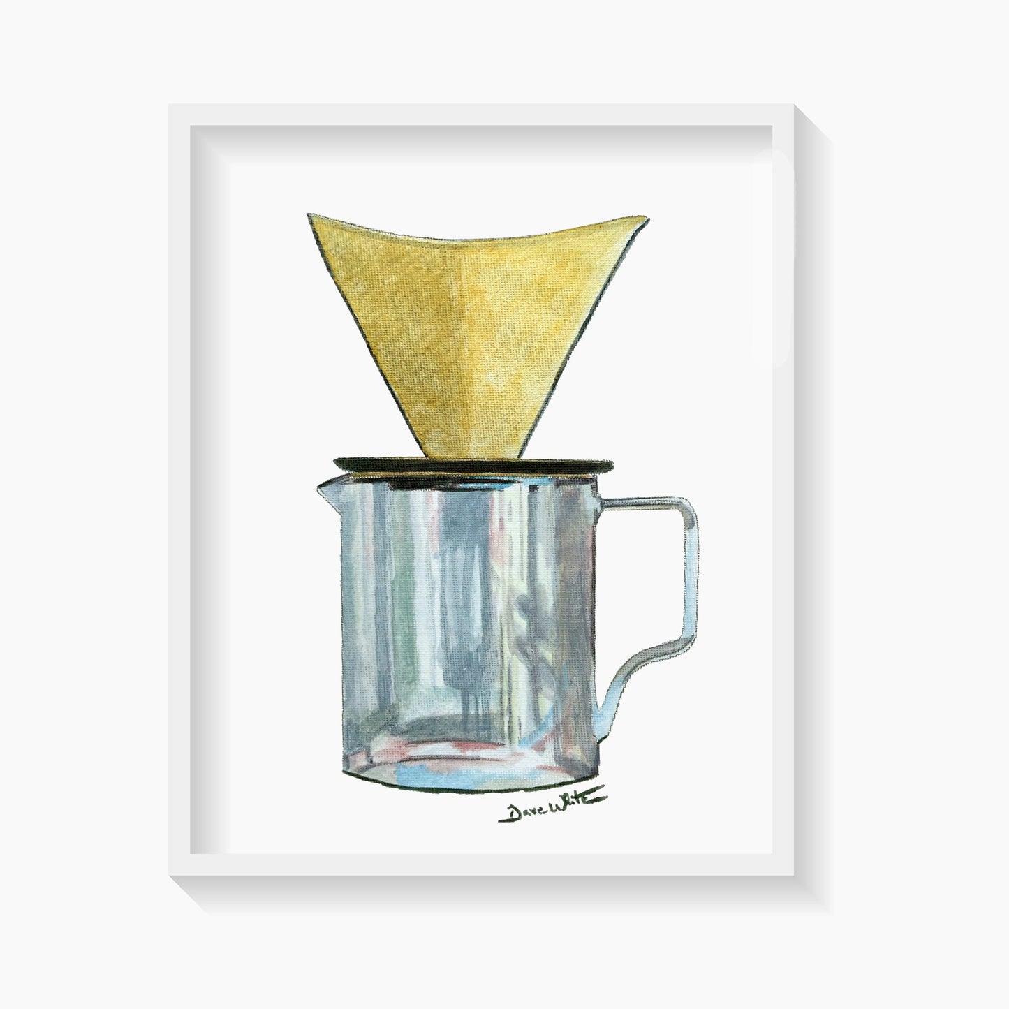 Pour Over Coffee Painting Art Print - Dave White Artist