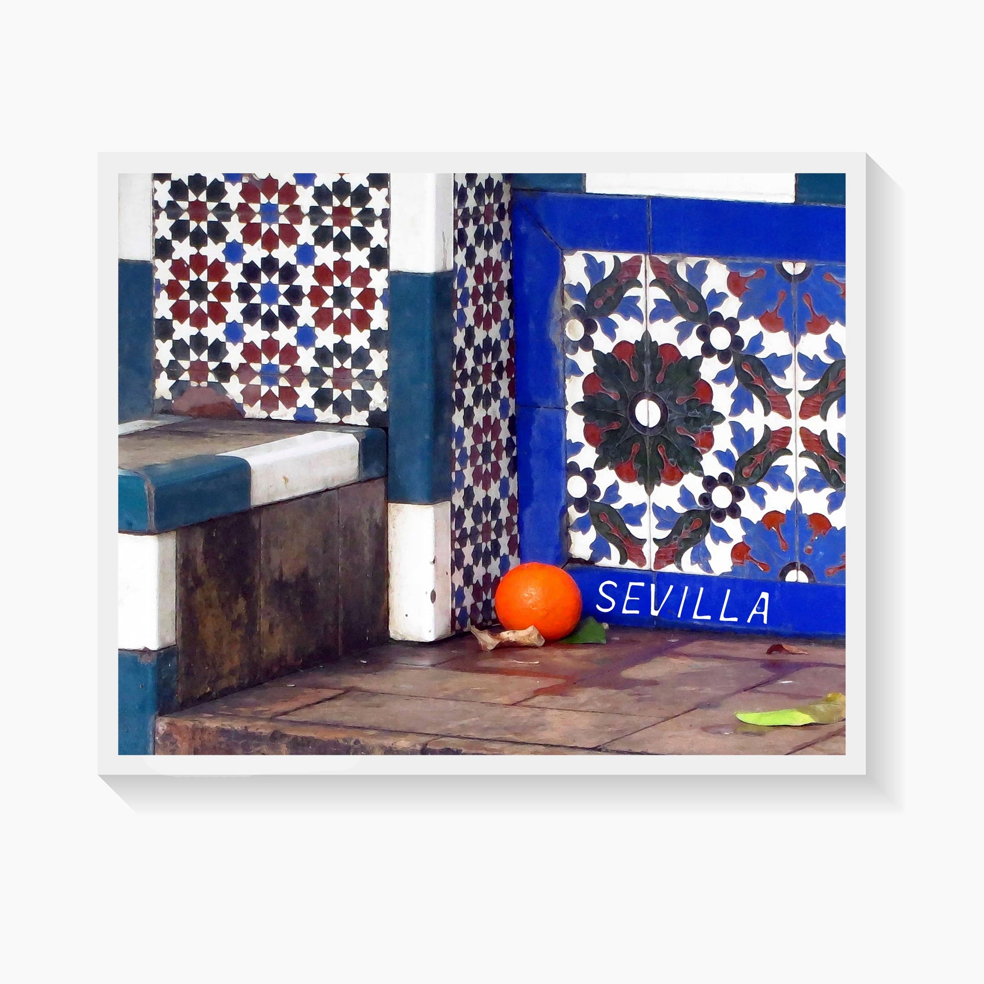 Sevilla Art Print, Moorish Tiles and Orange, Andalucia Decor, Seville Spain Artwork - Dave White Artist