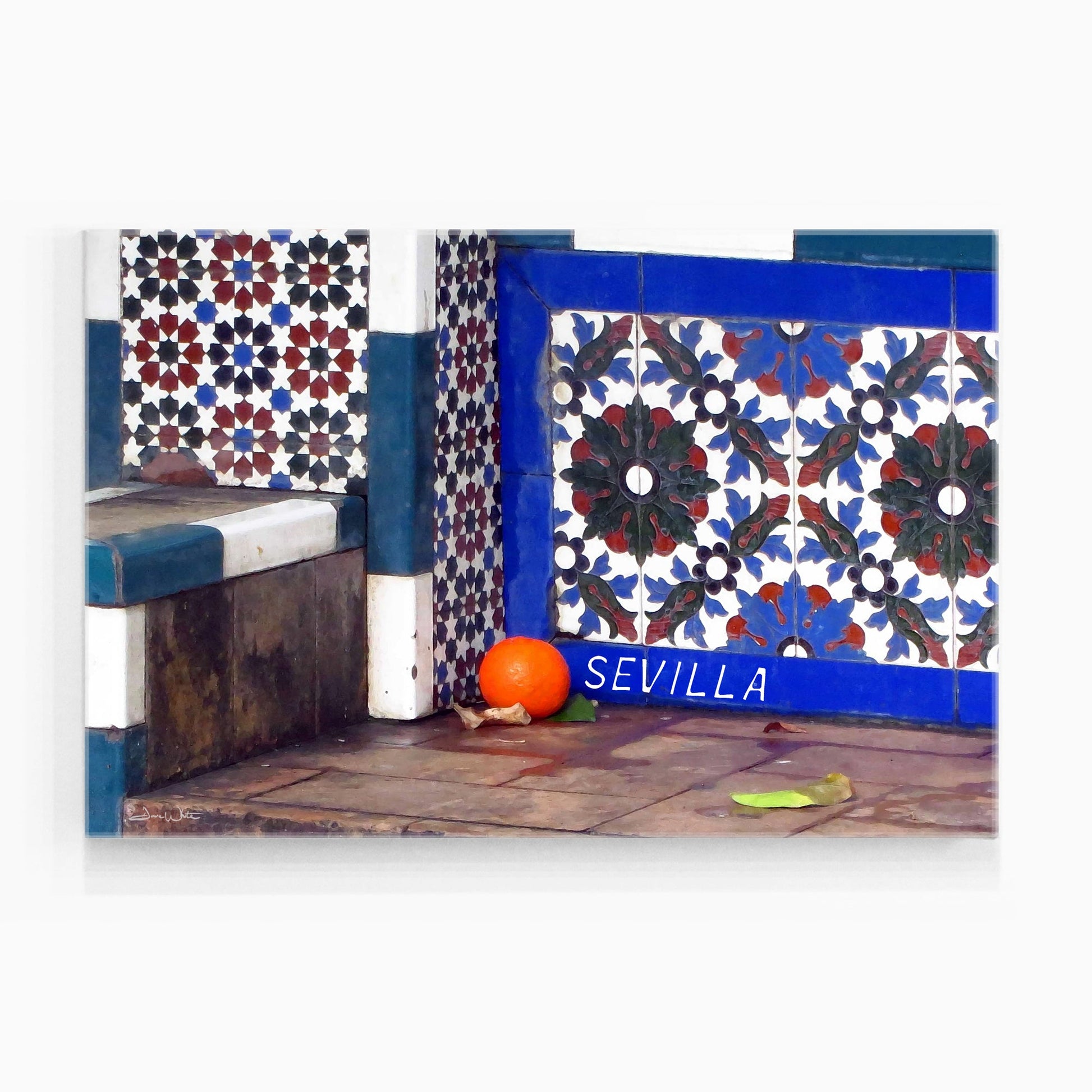 Sevilla Art Print, Moorish Tiles and Orange, Andalucia Decor, Seville Spain Artwork - Dave White Artist