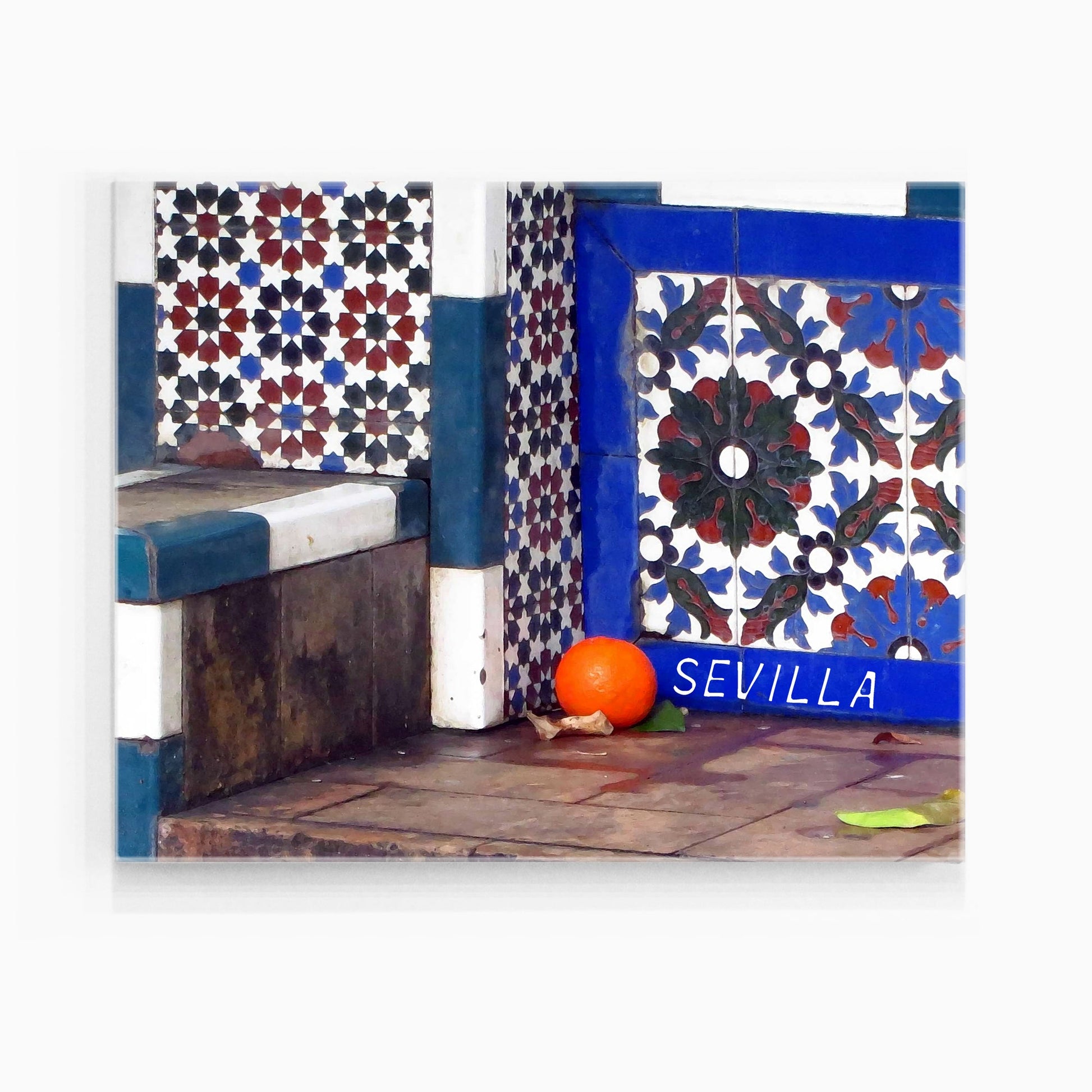 Sevilla Art Print, Moorish Tiles and Orange, Andalucia Decor, Seville Spain Artwork - Dave White Artist