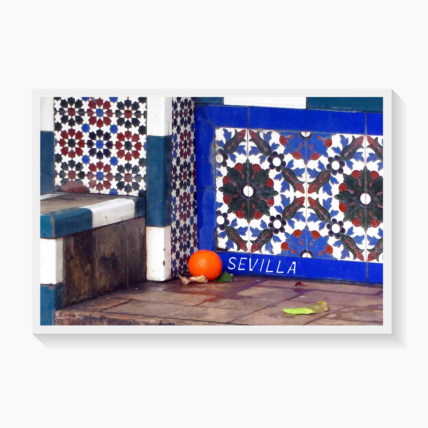 Sevilla Art Print, Moorish Tiles and Orange, Andalucia Decor, Seville Spain Artwork - Dave White Artist