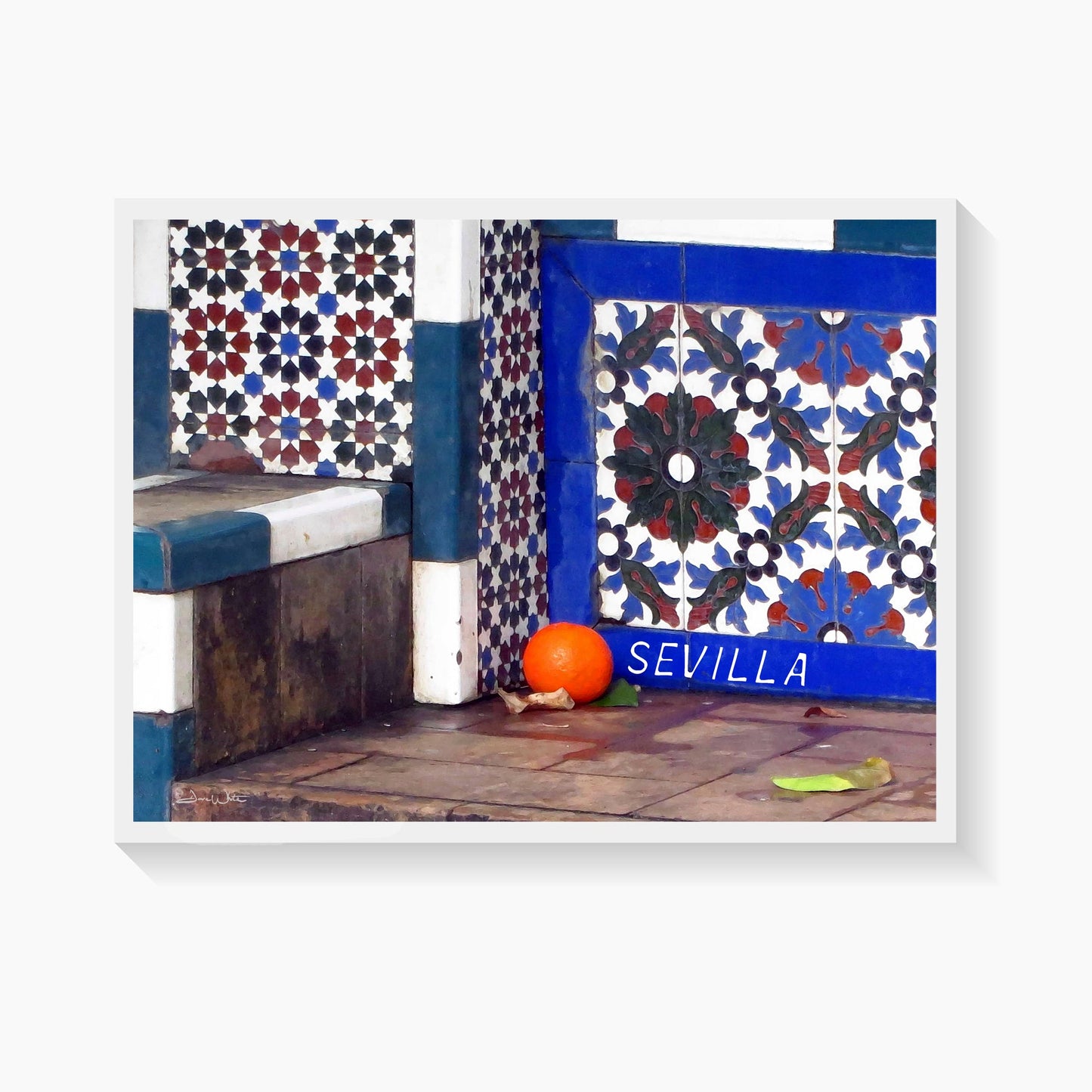 Sevilla Art Print, Moorish Tiles and Orange, Andalucia Decor, Seville Spain Artwork - Dave White Artist