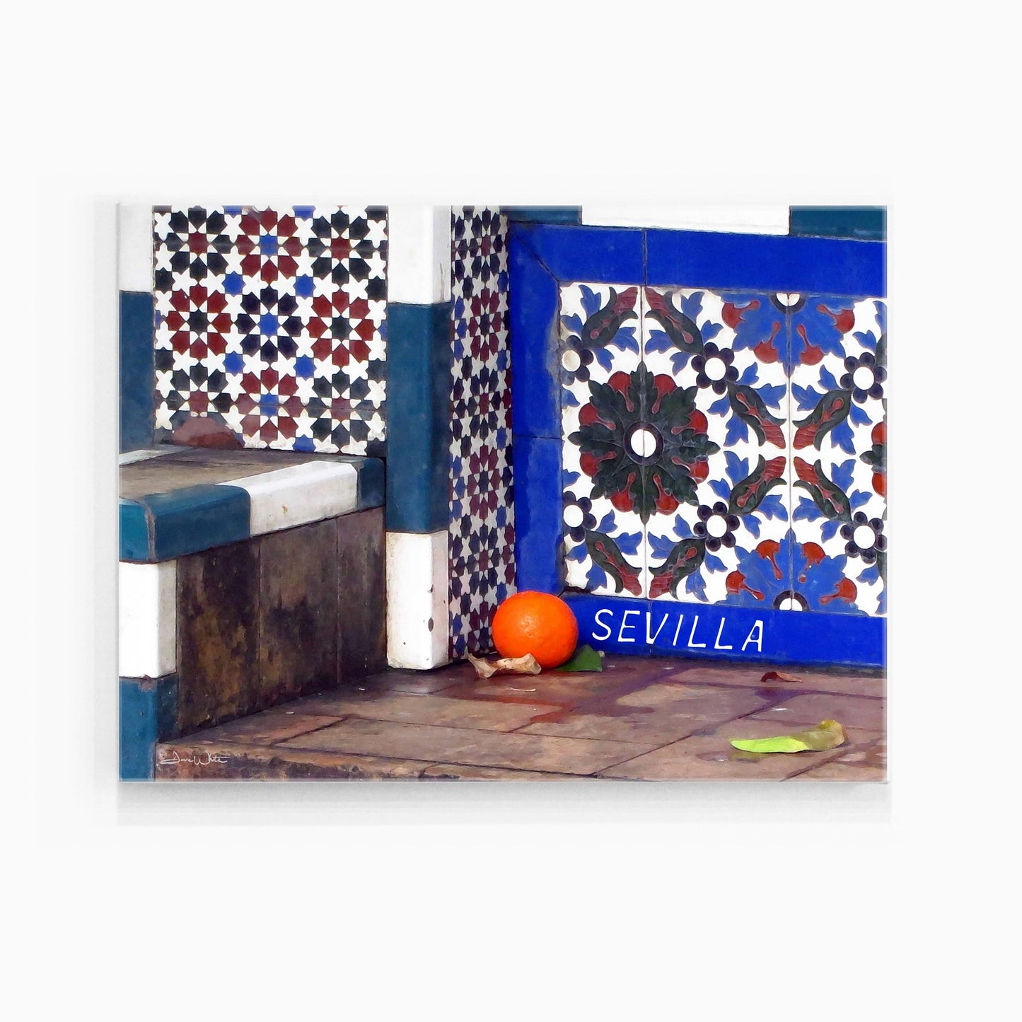 Sevilla Art Print, Moorish Tiles and Orange, Andalucia Decor, Seville Spain Artwork - Dave White Artist