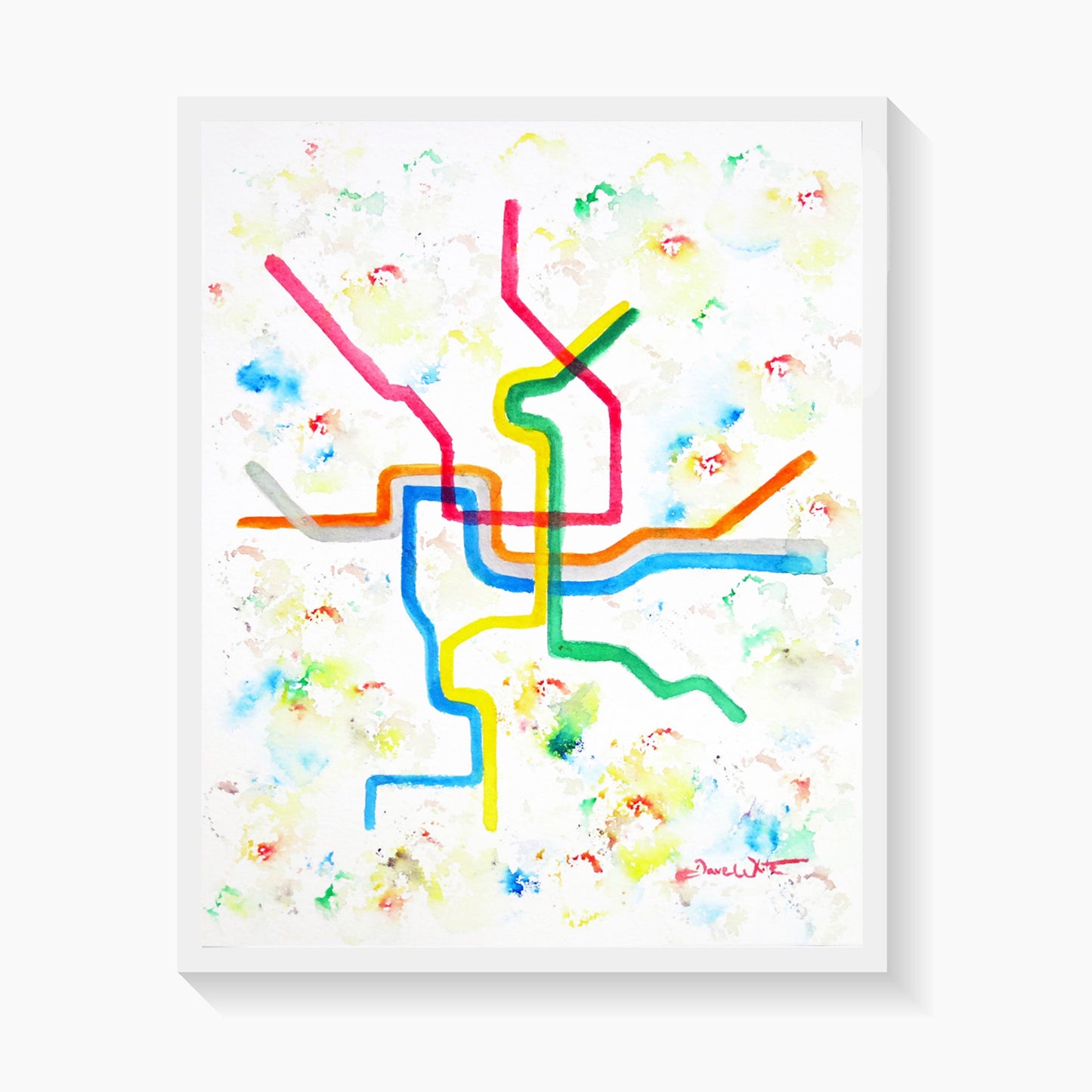 Washington DC Metro Map Art Print District of Columbia - Dave White Artist