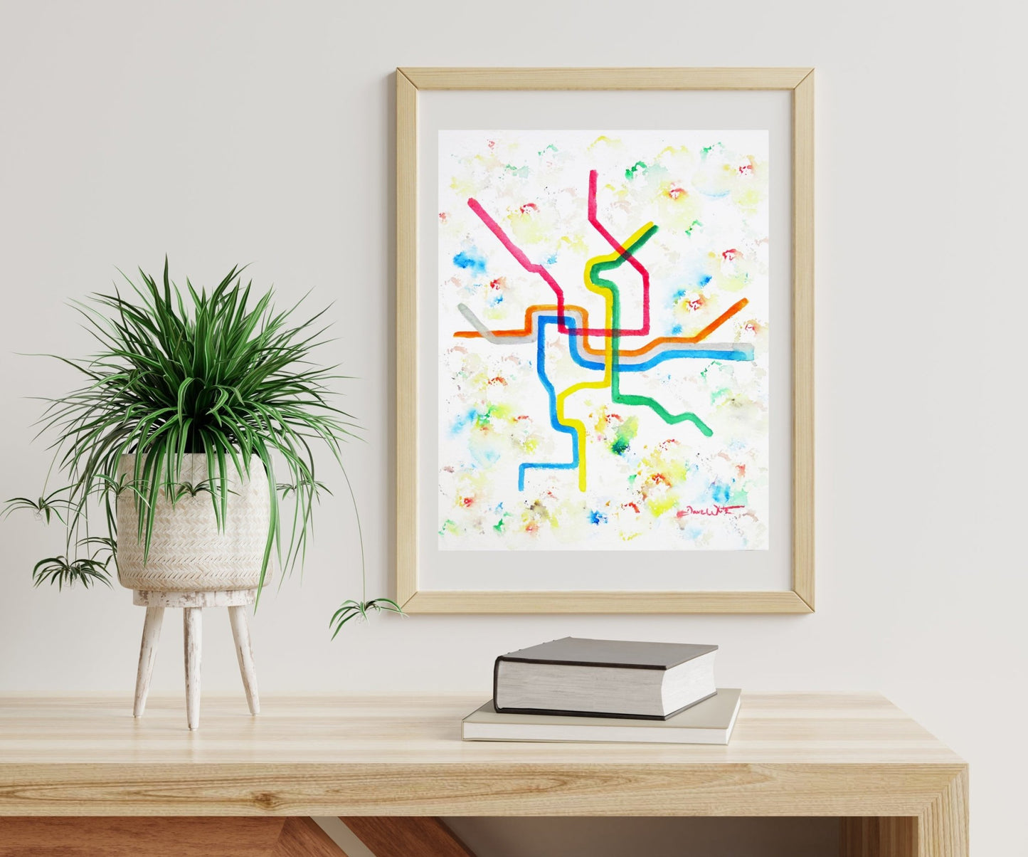 Washington DC Metro Map Art Print District of Columbia - New Life Calligraphy