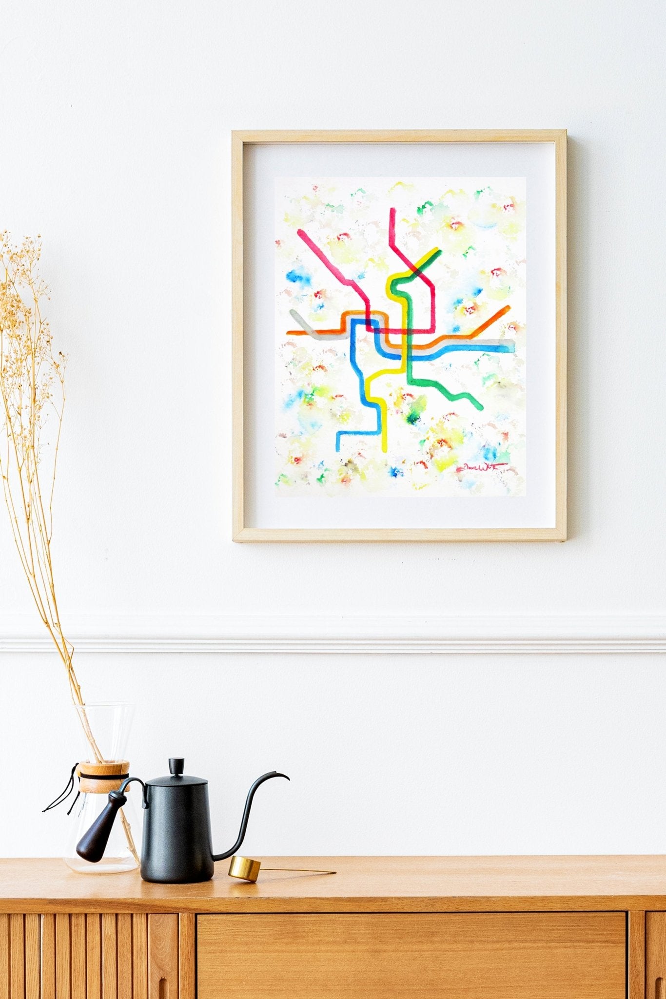 Washington DC Metro Map Art Print District of Columbia - New Life Calligraphy