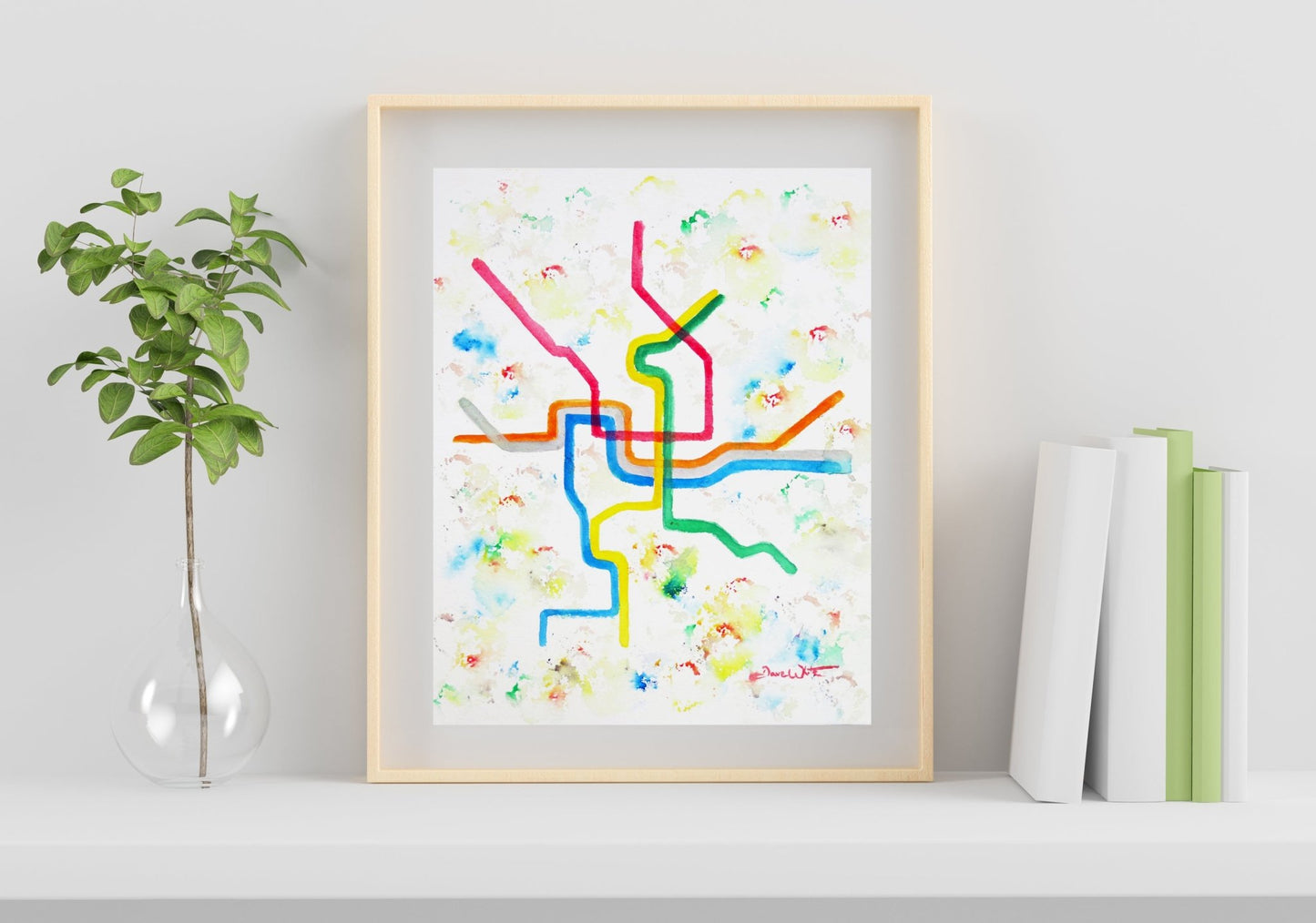 Washington DC Metro Map Art Print District of Columbia - New Life Calligraphy