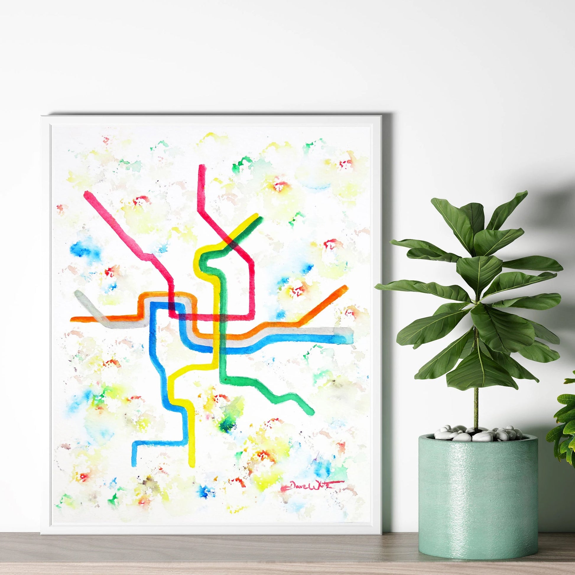 Washington DC Metro Map Art Print District of Columbia - New Life Calligraphy