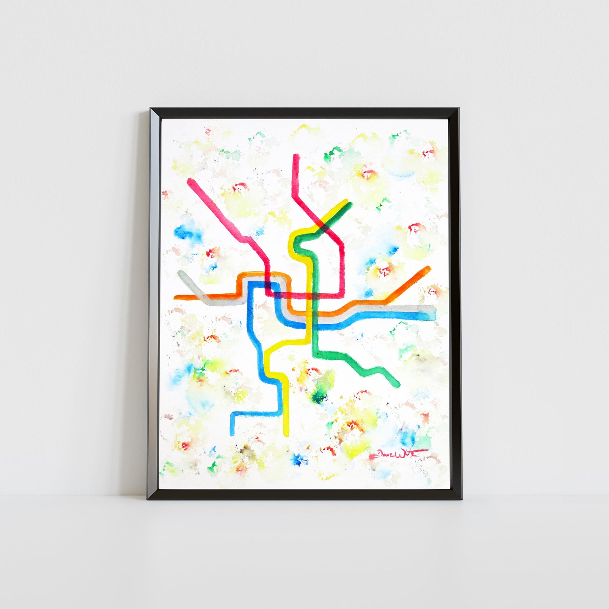 Washington DC Metro Map Art Print District of Columbia - New Life Calligraphy