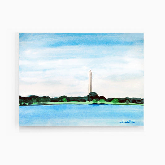 Washington Monument Watercolor Art Print - Dave White Artist