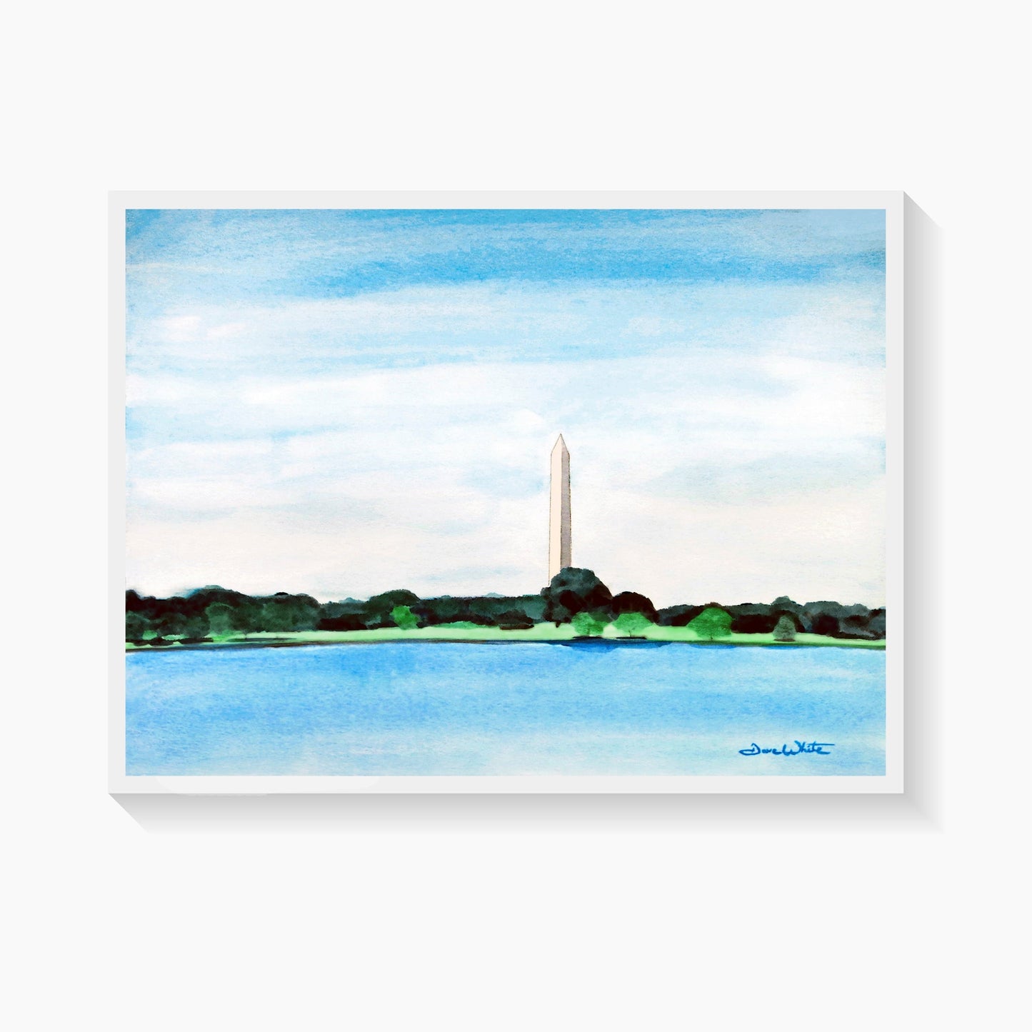 Washington Monument Watercolor Art Print - Dave White Artist