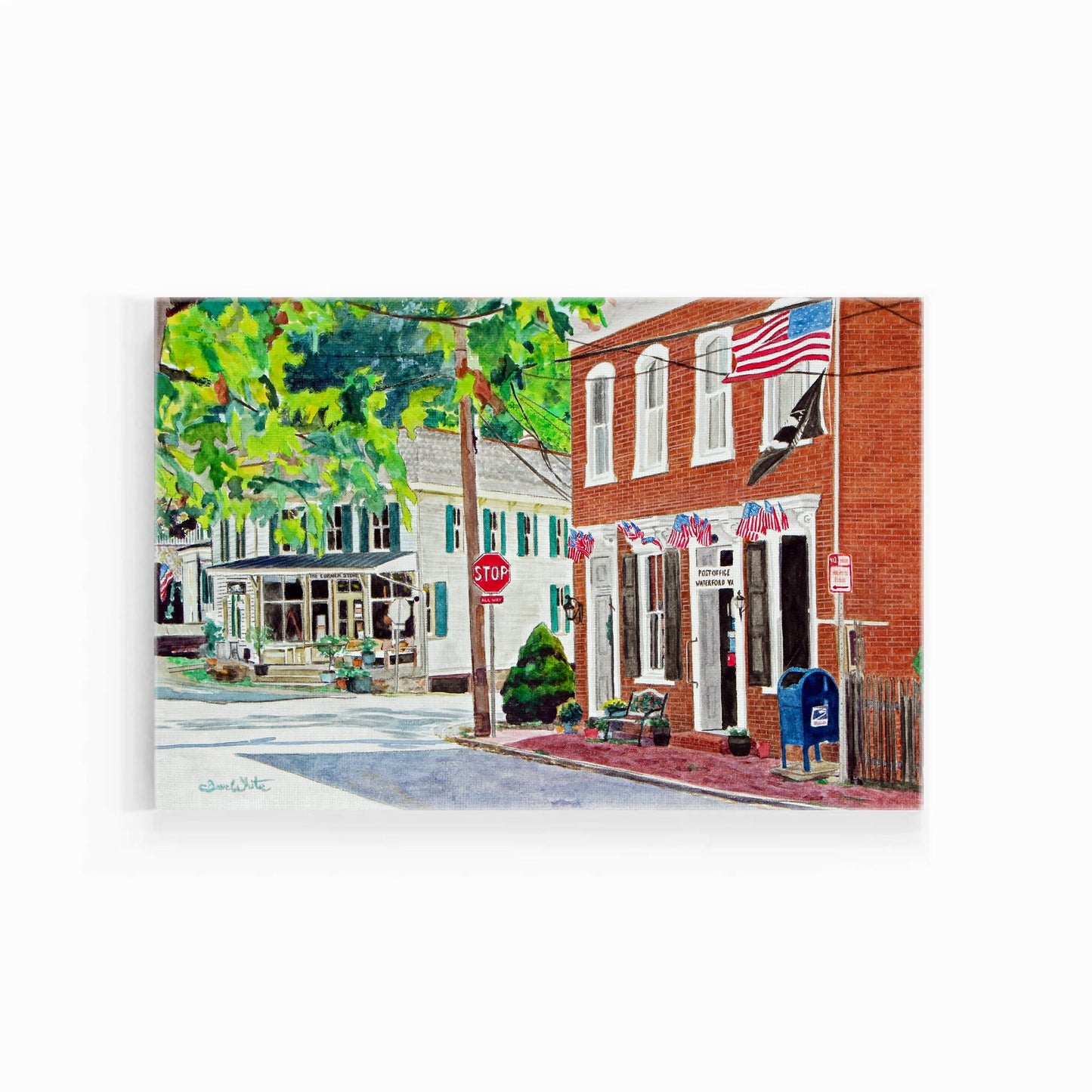 Waterford Virginia Post Office Painting Art Print Western Loudoun County VA - Dave White Artist