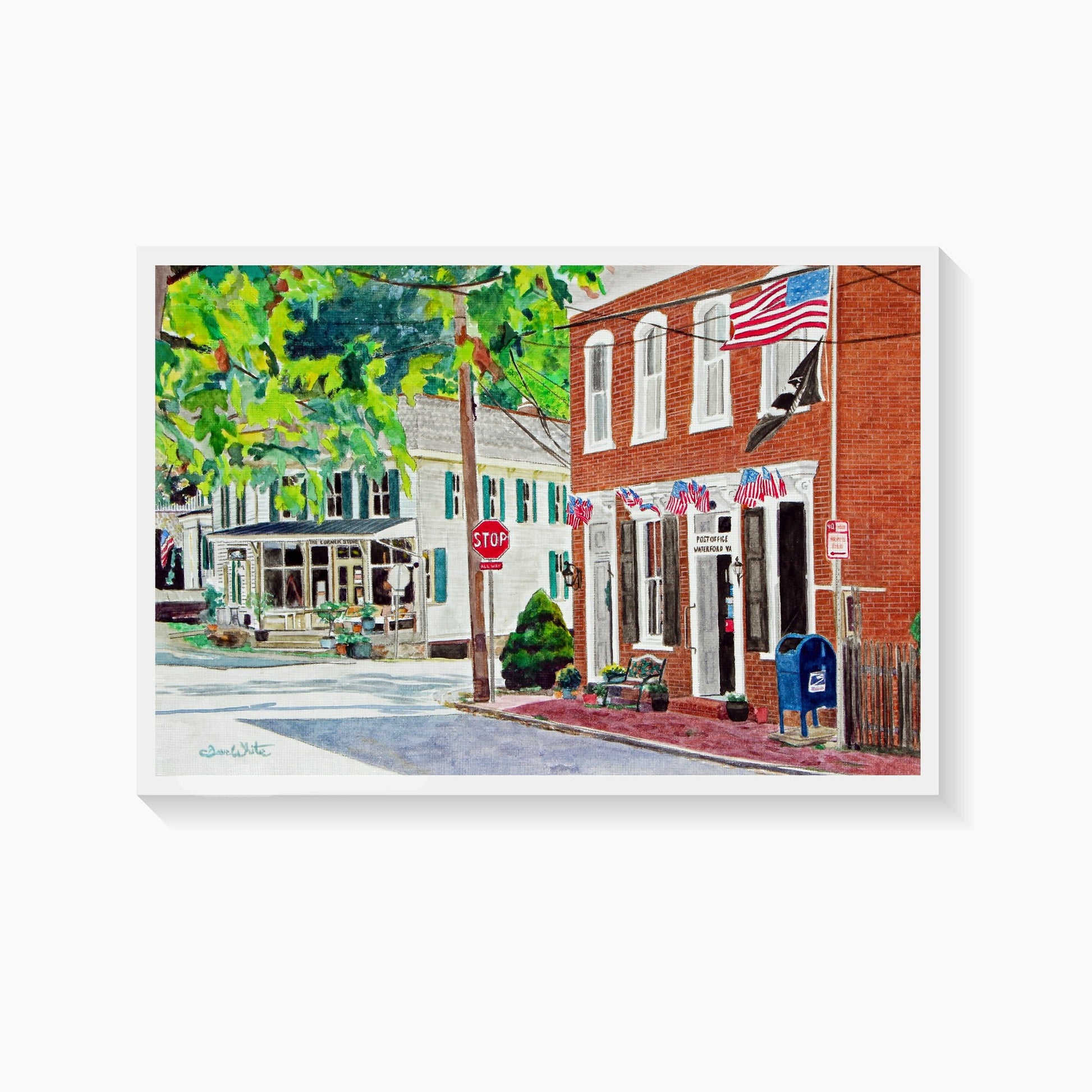 Waterford Virginia Post Office Painting Art Print Western Loudoun County VA - Dave White Artist